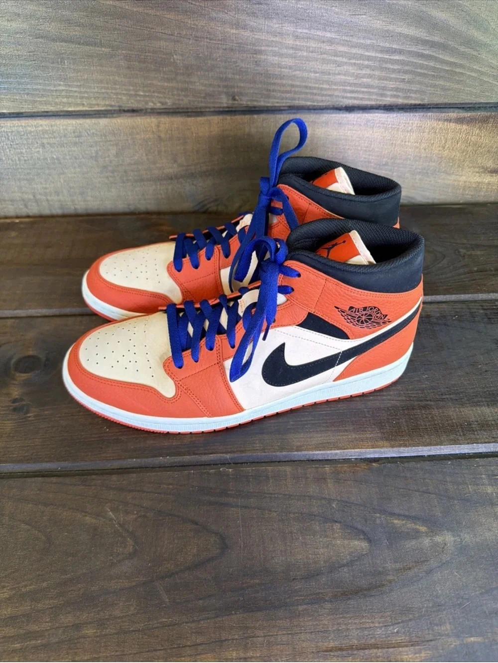 Nike Air Jordan 1 Mid SE ‘Team Orange’ Sneakers Basketball Shoes Men Size 12